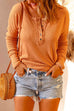 Heididress Solid Buttons Long Sleeve Waffle T-shirt