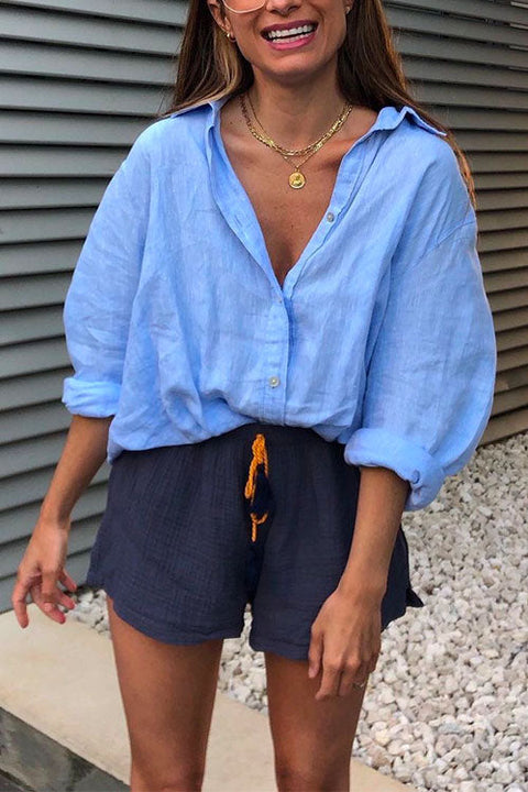 Heididress Lapel Button Down Long Sleeve Shirt