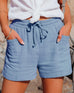 Heididress Tie Waist Cotton Linen Shorts with Pockets