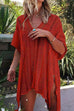 Heididress V Neck Hollow Out Printed Cover Up Dress
