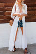 Heididress Lace V Neck Tie Waist Cover Up Cardigans