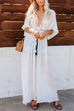 Heididress Lace V Neck Tie Waist Cover Up Cardigans