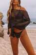 Heididress Crewneck Hollow Out Side Split Cover Up