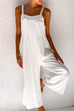 Heididress Solid Ruched Wide Leg Tank Jumpsuit