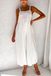 Heididress Solid Ruched Wide Leg Tank Jumpsuit