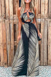 Heididress Halter Cut Out Printed Beach Jumpsuit