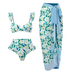 Heididress Ruffle Trim Two-Piece Swimwear and Wrap Cover Up Skirt Print Set