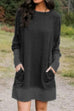 Heididress Splice Pockets Casual Sweatershirt Dress