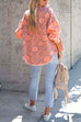 Heididress Raw Hem Printed Autumn Denim Shirt Coat