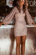Heididress Lantern Sleeve Sequin Bodycon Club Dress