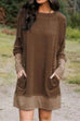 Heididress Splice Pockets Casual Sweatershirt Dress