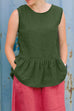 Heididress Solid Sleeveless Ruffle Tank Top