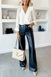 Heididress Pocketed Straight Wide Leg Faux Leather Pants