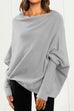 Heididress Solid Batwing Sleeves Slouchy Knit Sweater
