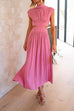 Heididress Solid Mockneck Cut Out Maxi A-line Swing Dress
