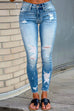 Heididress Raw Hem Ripped Stretch Pencil Jeans