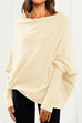Heididress Solid Batwing Sleeves Slouchy Knit Sweater