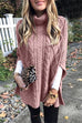 Heididress Solid Turtleneck Slit Sleeve Cloak Sweater