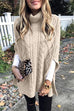 Heididress Solid Turtleneck Slit Sleeve Cloak Sweater