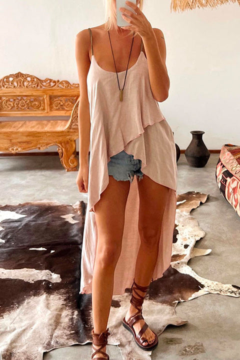 Heididress Solid High Low Hem Irregular Cami Top
