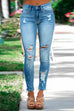 Heididress Raw Hem Ripped Stretch Pencil Jeans