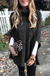 Heididress Solid Turtleneck Slit Sleeve Cloak Sweater
