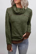 Heididress Casual Cowl Neck Color Block Pullover with Thumb Hole