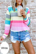 Heididress Rainbow Striped Long Sleeves Pullover Top