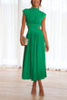 Heididress Solid Mockneck Cut Out Maxi A-line Swing Dress