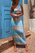 Heididress One Shoulder Cut Out Waist Side Split Tie Dye Maxi Dress