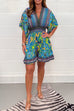 Heididress V Neck High Waist Wide Leg Printed Ruffle Romper