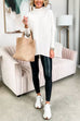 Heididress Solid Turtleneck Ribbed Knit Tunic Sweater