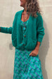 Heididress Solid Button Down Pockets Sweater Cardigan