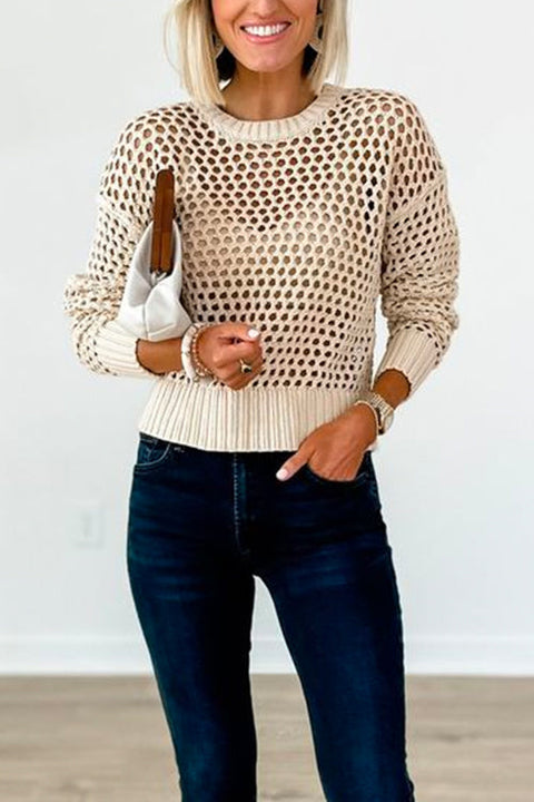 Heididress Crewneck Hollow Out Knitting Top