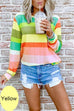 Heididress Rainbow Striped Long Sleeves Pullover Top