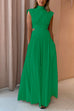 Heididress Mockneck Cut Out Waist Maxi Swing Dress