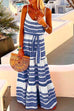 Heididress Bohemia V Neck Tie Waist Printed Maxi Cami Dress