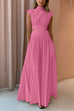 Heididress Mockneck Cut Out Waist Maxi Swing Dress