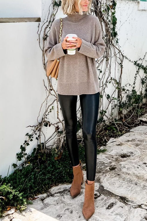 Heididress Solid Turtleneck Casual Pullover Sweater
