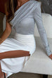 Heididress One Shoulder Long Sleeve Ruched Slim Fit Top