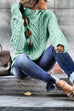 Heididress Mockneck Solid Cable Knit Pullover Sweater