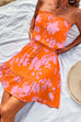 Heididress Off Shoulder Drawstring Waist Printed Ruffle Mini Dress