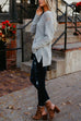 Heididress Crewneck Side Split Ripped Comfy Sweater