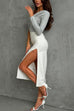 Heididress One Shoulder Long Sleeve Ruched Slim Fit Top