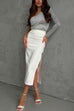 Heididress One Shoulder Long Sleeve Ruched Slim Fit Top