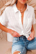 Heididress Rolled Short Sleeves Button Down Blouse Shirt