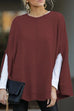 Heididress Crewneck Batwing Sleeve Cloak Top