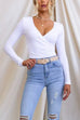 Heididress Wrap V Neck Long Sleeves Slim Fit Bottoming Top