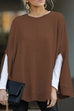 Heididress Crewneck Batwing Sleeve Cloak Top