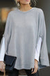 Heididress Crewneck Batwing Sleeve Cloak Top